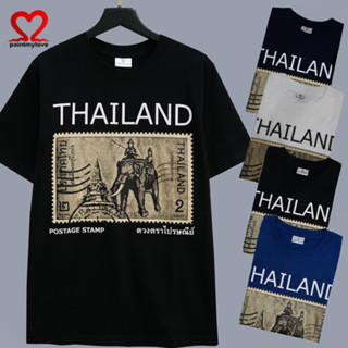 Paintmylove เสื้อยืดคอกลม ผู้ใหญ่ ผ้าคอตตอนสกรีนลายไทยแลนด์ …