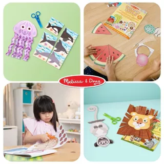 (แพ็คคู่ สุดคุ้ม) ชุดฝึกตัด DIY กรรไกรฝึกตัด ปลอดภัย ไม่ตัดมือ Scissors Skills Activity Pad Melissa & Doug ของเล่น ศิลปะ