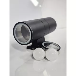 โคมไฟติดผนัง ส่องบนล่าง Smart Tube ทรงกลม สีดำ AW88143 วัสดุอลูมิเนียม แถมหลอด E27 3w จำนวน 2 หลอด