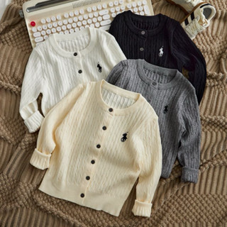 พร้อมส่ง 🇹🇭 เสื้อกันหนาวไหมพรมเด็ก ปักม้า คาร์ดิแกนไหมพรมเด็…