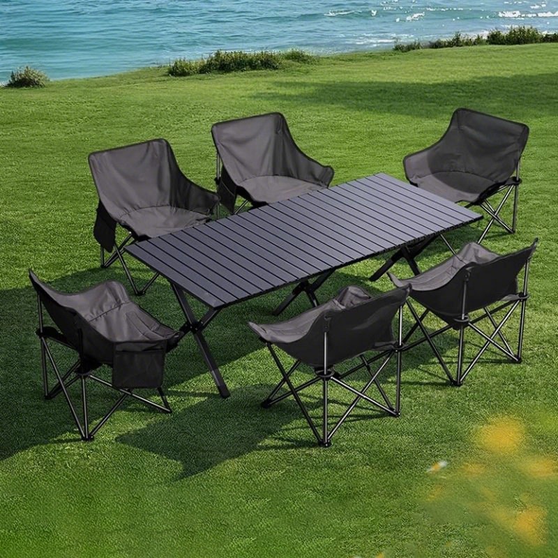 Living Pace ชุดเซ็ทโต๊ะแคมป์ปิ้ง เก้าอี้แคมป์ปิ้ง โต๊ะพับ เก้าอี้สนาม โต๊ะพับ