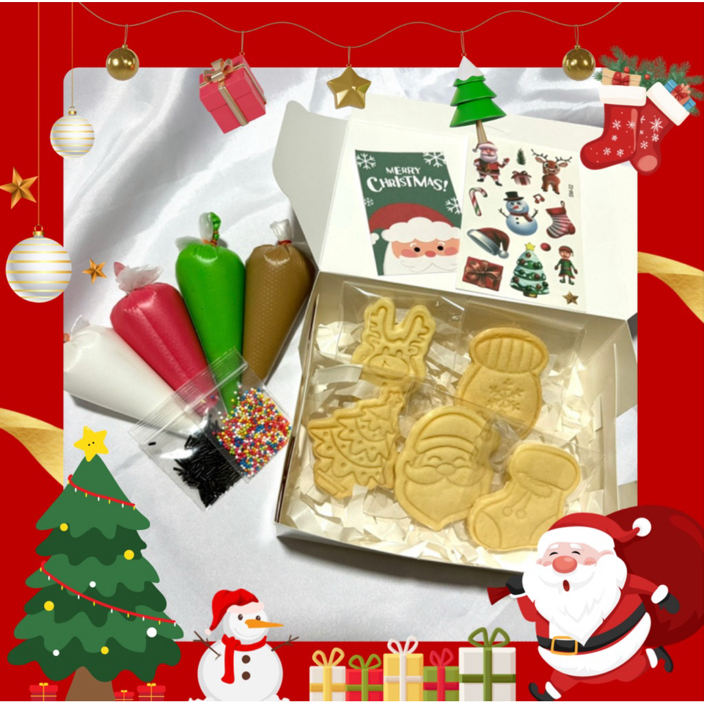 Cookies DIY Box Set คุกกี้ 5 ชิ้น ไอซิ่ง 4 สี คุกกี้แต่งหน้าเอง ด้วยรอยัลไอซิ่ง
