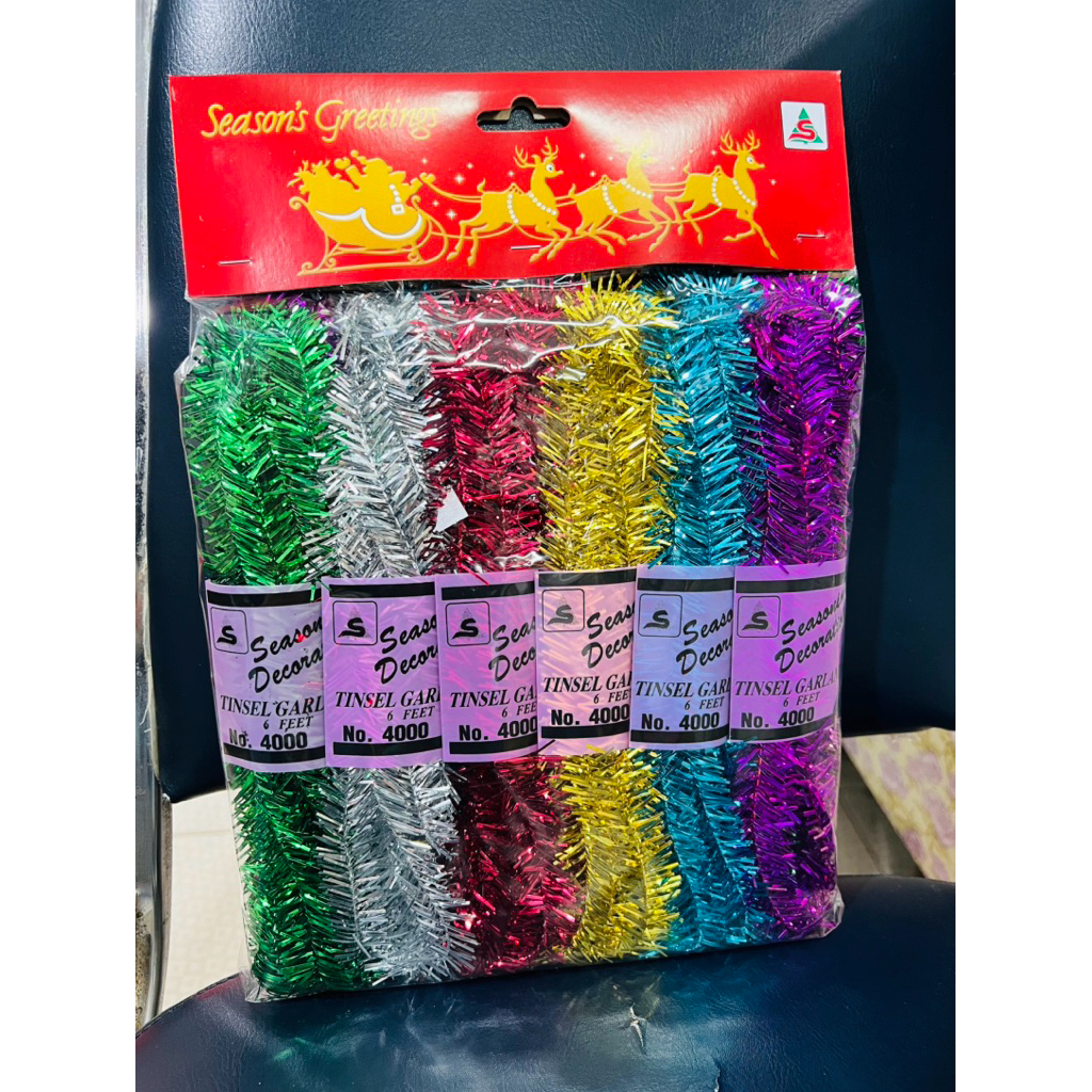 สายรุ้งประดับ1แพคมี12เส้น คริสมาส ปีใหม่สินค้าพร้อมส่งในไทย