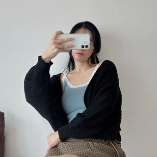 MOMOKA.KNIT🍑 เสื้อคลุม Cardigan ทรงคลุมไหล่🥯🍪
