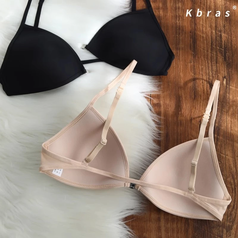 👙บราสวมใส่ง่าย แบบไร้รอย ตะขอหน้า ถอดง่าย เสริมทรงชิด อกดูอิ่มสวย ไม่มีโครง ทรงสามเหลี่ยม คล้องคอได้ โชว์หลังเซ็กซี่