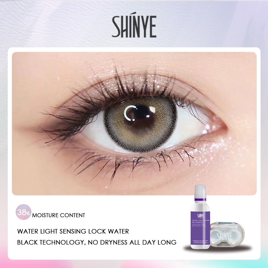 SHINYE 14.5mm คอนแทคเลนส์ 6 เดือน คอนแทคเลนส์สายตาสั้นแห่งปีคอนแทคเลนส์แบบมีองศา GREY คอนแทคเลนส์สี - รูปที่ 5