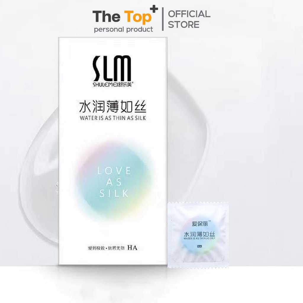 SLM ถุงยางอนามัย 100 ชิ้น ไซส์ 49±2 มม. ชนิดเรียบ บาง 0.01 มม. เพิ่มไฮยาลูรอน