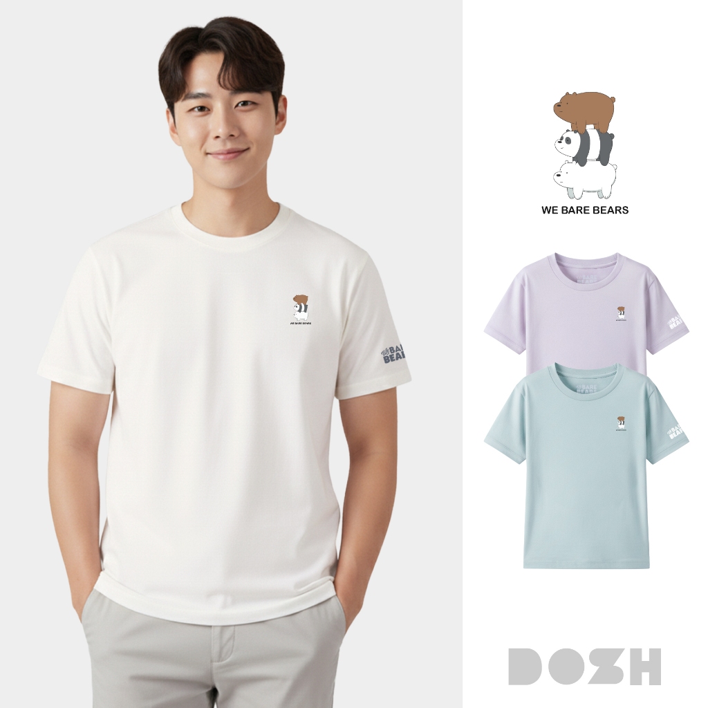 DOSH MEN'S T-SHIRTS WE BARE BEARS เสื้อยืดคอกลมผู้ชาย 3 สี DBBMT5097-CR25-GR25-VI25 (XS-XL)