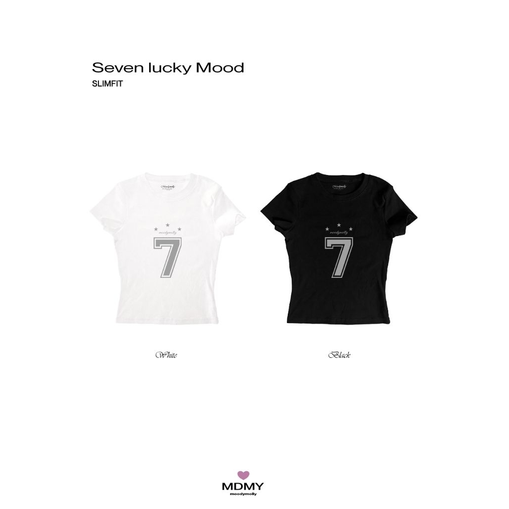 moodymolly เสื้อรัดรูปผู้หญิง รุ่น seven lucky mood ผ้า Spandex สีขาว off white
