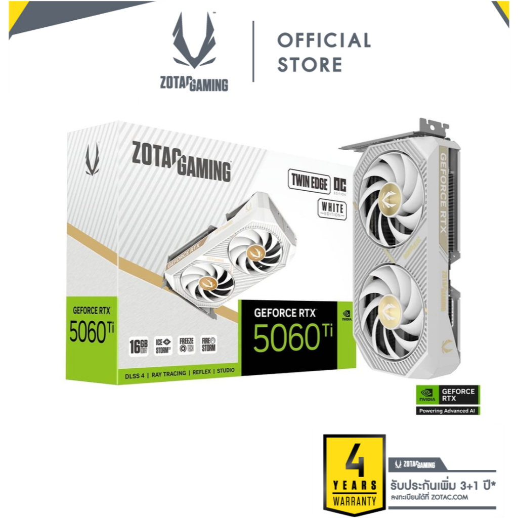 ZOTAC GAMING GEFORCE RTX 5060 Ti 16GB TWIN EDGE OC WHITE ED GDDR7 (ZT-B50620Q-10M)