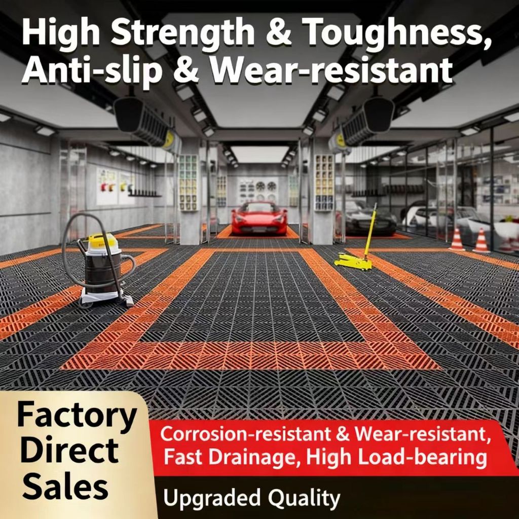 40x40 2CM Thickness Garage Floor Mats Car Wash Room Floor Mat Multi Function Car Beauty 4S Wash Bay