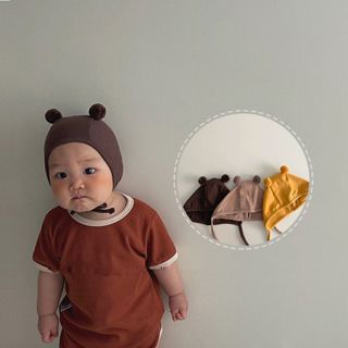 BrananaPlus (0-12เดือน) หมวกหมีเด็กเล็ก ผ้านิ๊มนิ่ม - HOODPO…