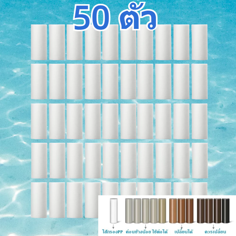 ขายส่งไส้กรองน้ำ 50 ชิ้น ที่กรองน้ํา ที่กรองน้ำฝักบัว กรองน้ำประปา ตัวกรองฝักบัวบัวอาบน้ำ ขายส่ง ไส้กรองน้ำ น้ำใช้ PP thumbnail 4