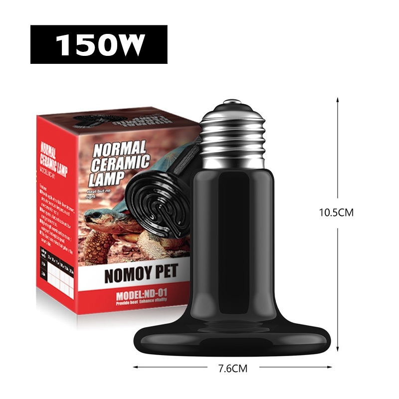 โคมไฟให้ความร้อนแบบเซรามิก หลอดอินฟาเรด หลอดไฟให้ความร้อน สำหรับเต่าบก ซูคาต้า เต่าบกทะเลทราย  75W/100W/150W - รูปที่ 5