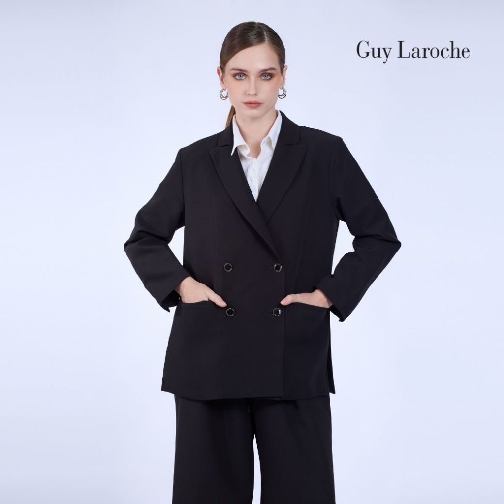 Guy Laroche King suiting Loose-fit jacket แจ็คเก็ต แขนยาว สีดำ G9YSBL