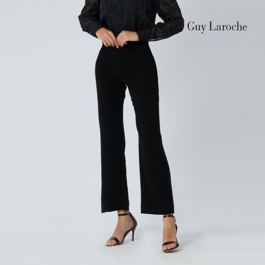 Guy Laroche กางเกงทำงานผู้หญิง Super B Bootcut ขาม้า สีดำ G9R3BL