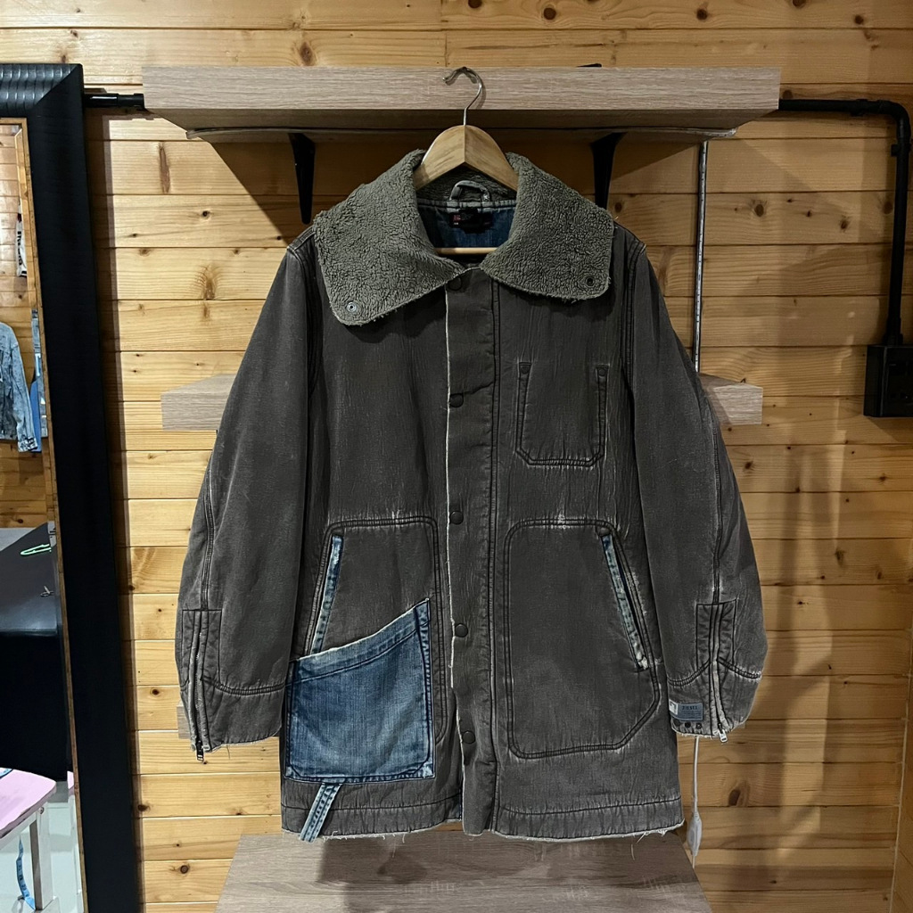 Vintage diesel sicherheitsbekleidung faded distressed jacket