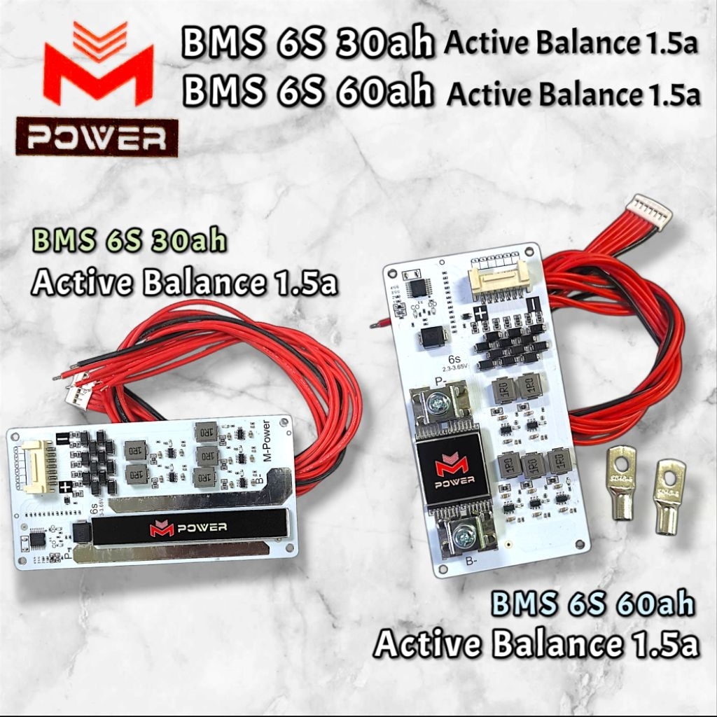 BMS 6S 30a-60a with Active Balance [M-POWER] วงจรป้องกันแบตเตอรี่ LifePo4 มีแอคทีฟบาลานซ์