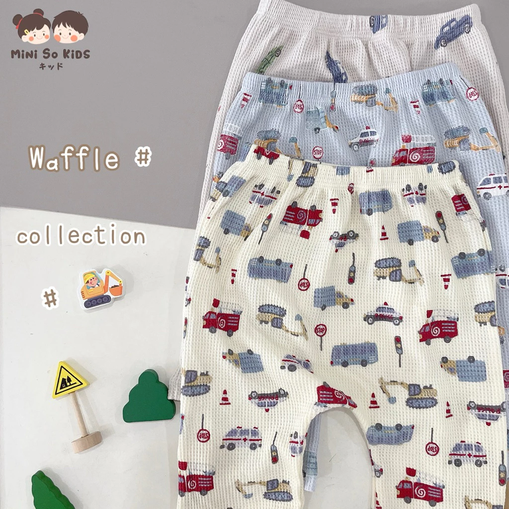 กางเกงเด็ก ทรงก้นป่อง ขาสามส่วน Waffle collection🧇