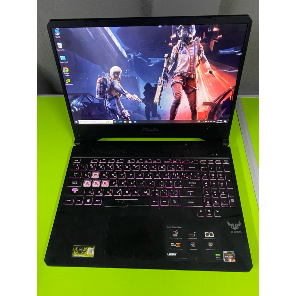 Notebook มือ2 Asus Tuf Gaming Ryzen5 Gtx 1650 Ram8  M.2 512+Hdd 640G จอ 144Hzแบตเก็บไฟ30-40นาที ตำหน