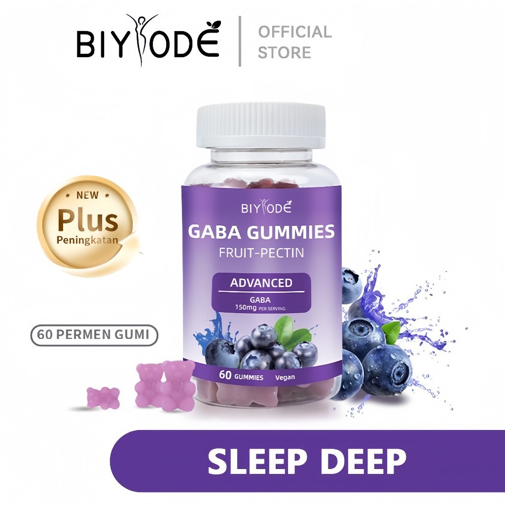 จัดส่งฟรี BIYOED GABA SLEEP DEEP Gummies Vitamin B เงียบสงบ นอนหลับสบาย นอนหลับได้ง่ายขึ้น