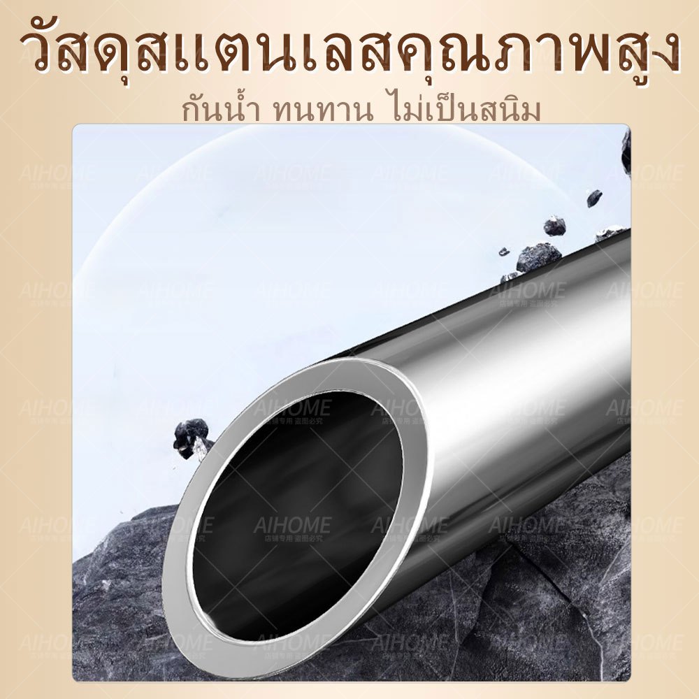 AiHome ราวตากผ้า สแตนเลส มันมีล้อ ราวตากผ้าท่อเหล็กสองแถว พร้อมชั้นวางของ ราวแขวนผ้าเคลื่อนย้ายได้ ประกอบง่าย มั่นคง - รูปที่ 6