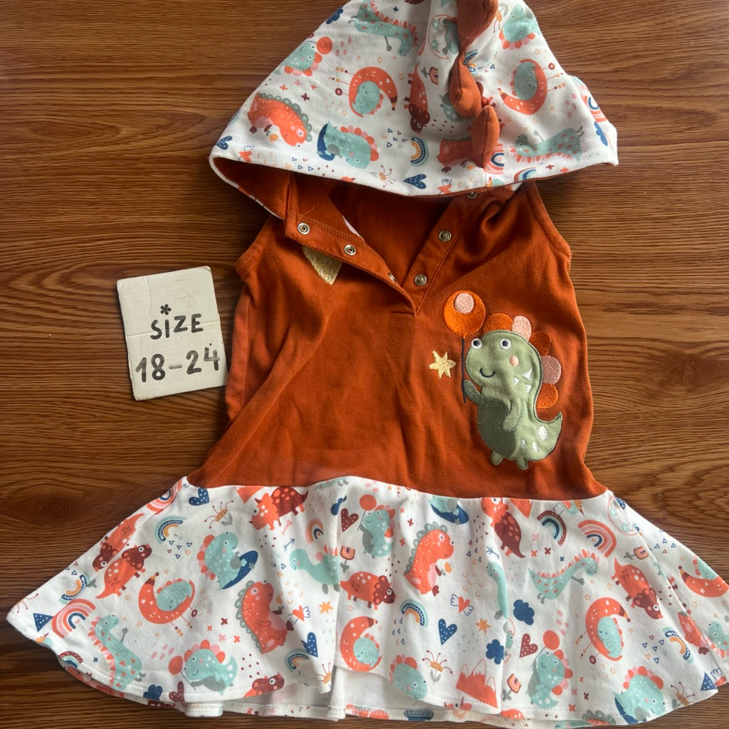 Demi เดรสเด็กผู้หญิงไดโนเสาร์ size 18-24m