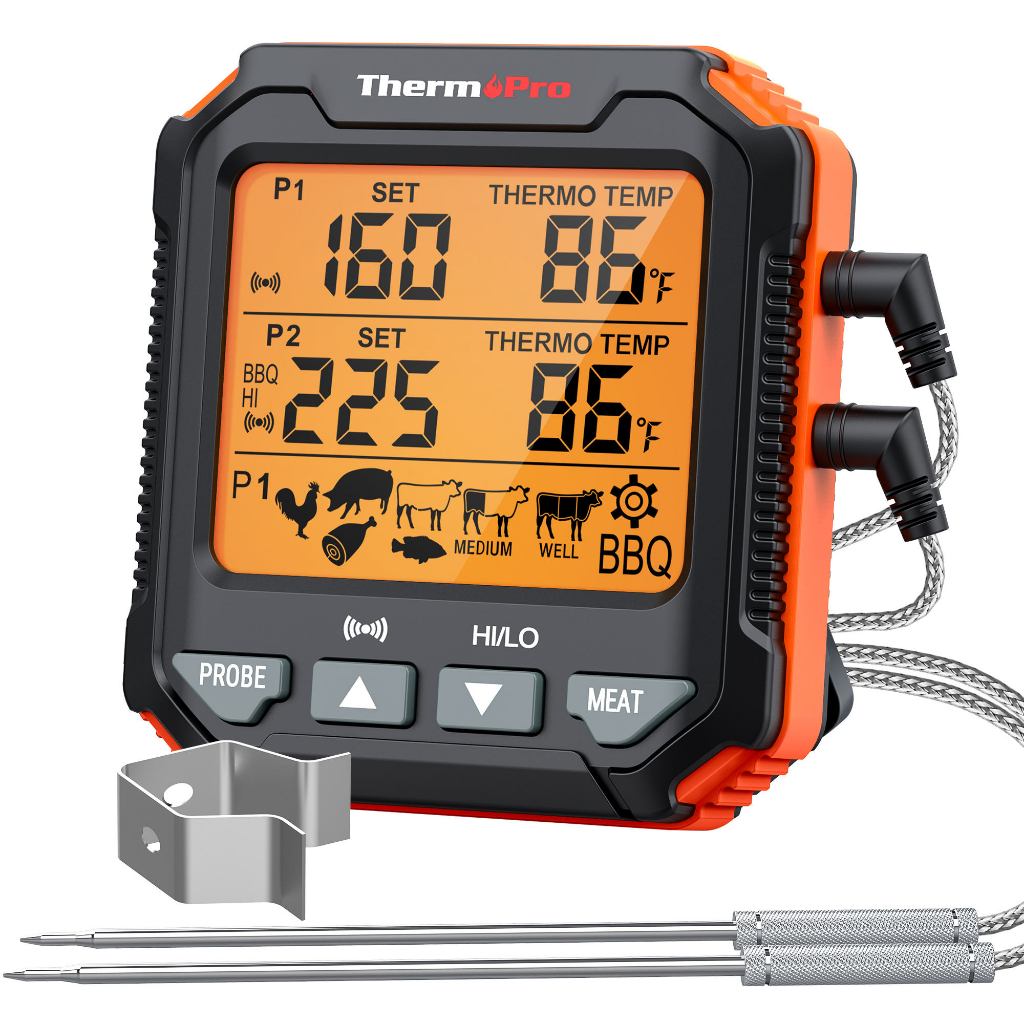 ThermoPro รุ่น TP717 เทอร์โมมิเตอร์วัดอุณหภูมิอาหาร สำหรับ BBQ, Steak, เตาอบ, เบเกอรี่ พร้อมสายวัดแบบคู่