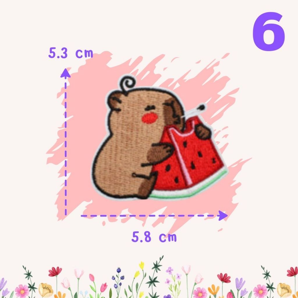 ⭐️ตัวรีดติดเสื้อ ติดกระเป๋า คาปิบาร่า น่ารักอ้วนกลมมีให้เลือก 8 แบบ DIY⭐️ - รูปที่ 6