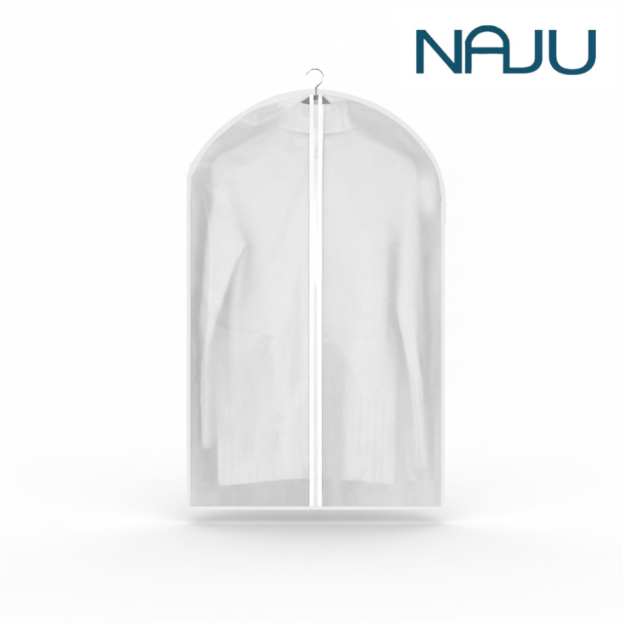 Naju ถุงคลุมเสื้อ Dust Cover สีใส มีซิป กันฝุ่น กันน้ำ ถุงคลุมสูท เดรส แขวนได้ หนาใส มองเห็นชุด