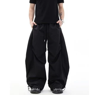 S-8XL กางเกงคาร์โก้ผู้ชาย สไตล์วินเทจอเมริกัน กางเกงขายาวทรงหลวม