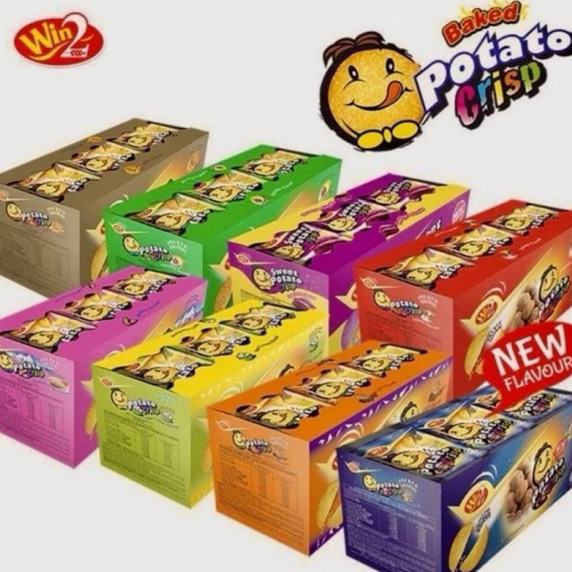 ขนมแคร็กเกอร์มันฝรั่งบางกรอบ (Win2 Potato Crackers Crisp)