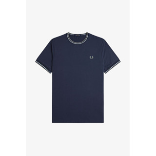 Fred Perry Twin Tipped T-Shirt in Dark Airforce