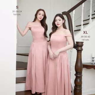 Pirunya - Long Dress 25 เดรสยาว ออกงาน ปาดไหล่ ขอบยางยืด ทรงเก็บหุ่น กระโปรงเสริมสะโพก