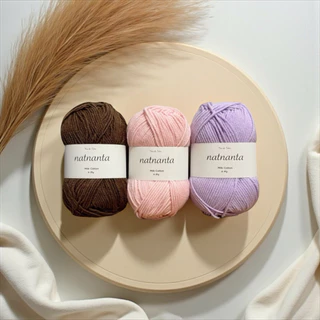 🌈พร้อมส่ง 🪴 natnanta 🌻ไหมพรมน่ารักๆ🌻 cotton 4 ply (50 g)