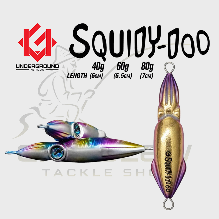 UNDERGROUND SQUIDY-DOO เหยื่อจิ๊ก Metal Jig ทรงปลาหมึก งานปลากอง 40-80 กรัม