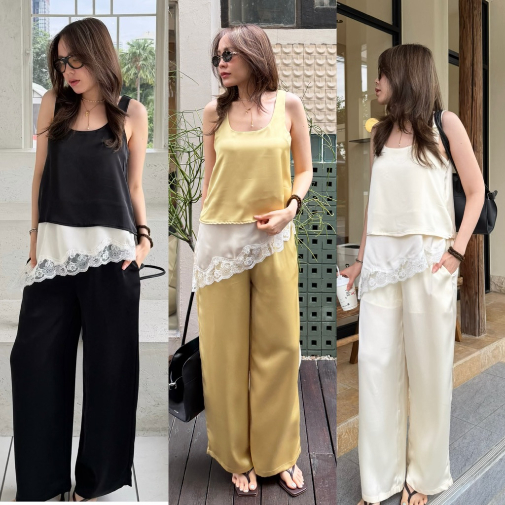 tshop เซต Almond satin