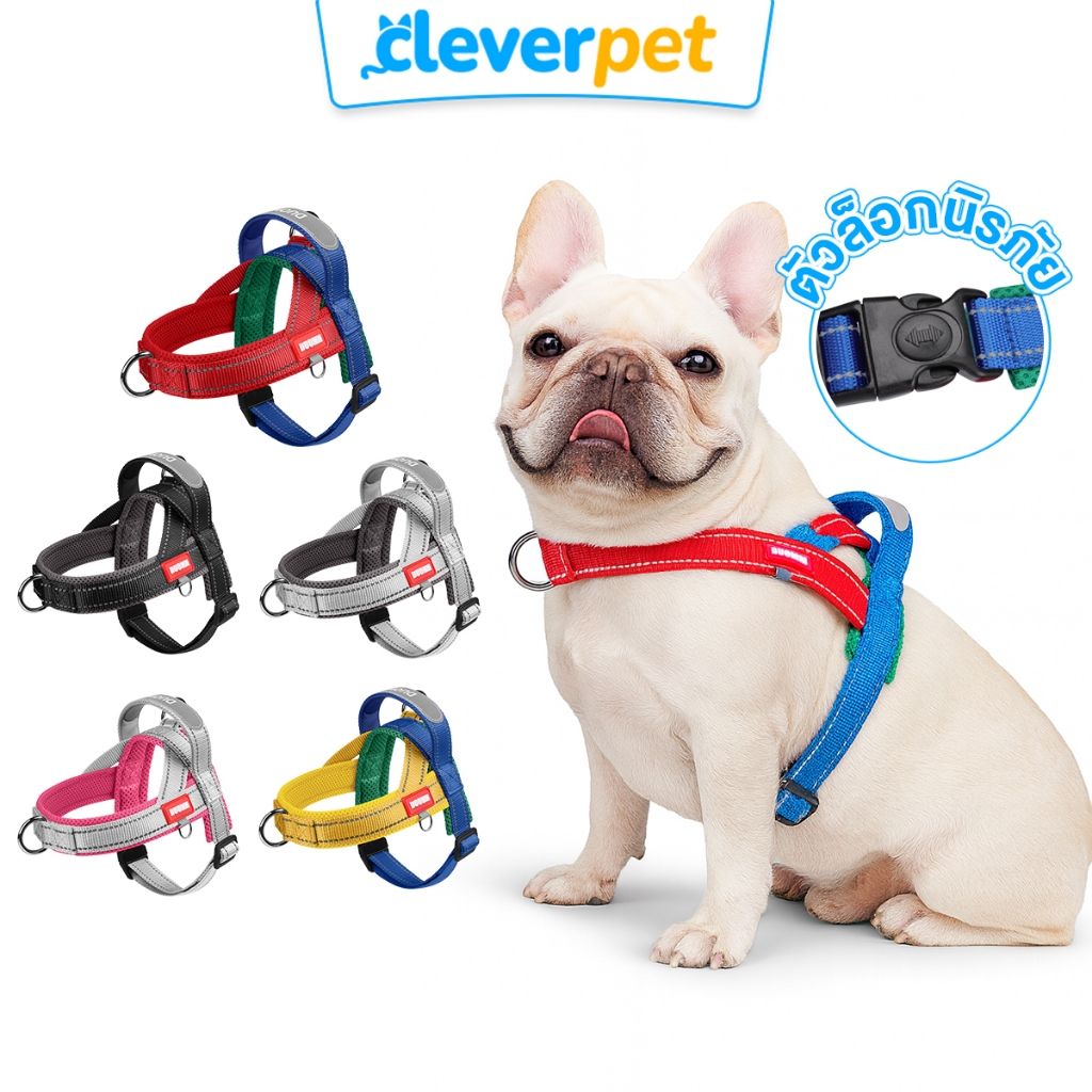 [ส่งฟรี ] DUOMM สายรัดอกสุนัข เสื้อรัดอกหมา ระบายความร้อน สะท้อนแสง Dog Harness Cleverpet
