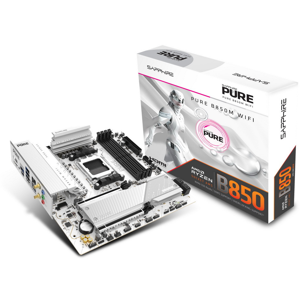 SAPPHIRE PURE B850M WIFI AMD mATX AM5 Motherboard เมนบอร์ด