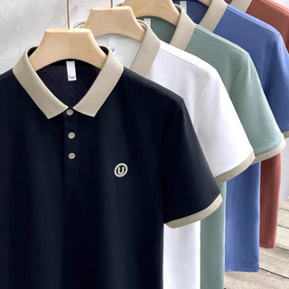 เสื้อโปโลชาย แขนสั้น คอปกตัดสี สไตล์เกาหลี ผ้าคอตตอนคุณภาพดี เสื้อผู้ชายแฟชั่น ใส่สบาย ฤดูร้อน 6 สี【COD】