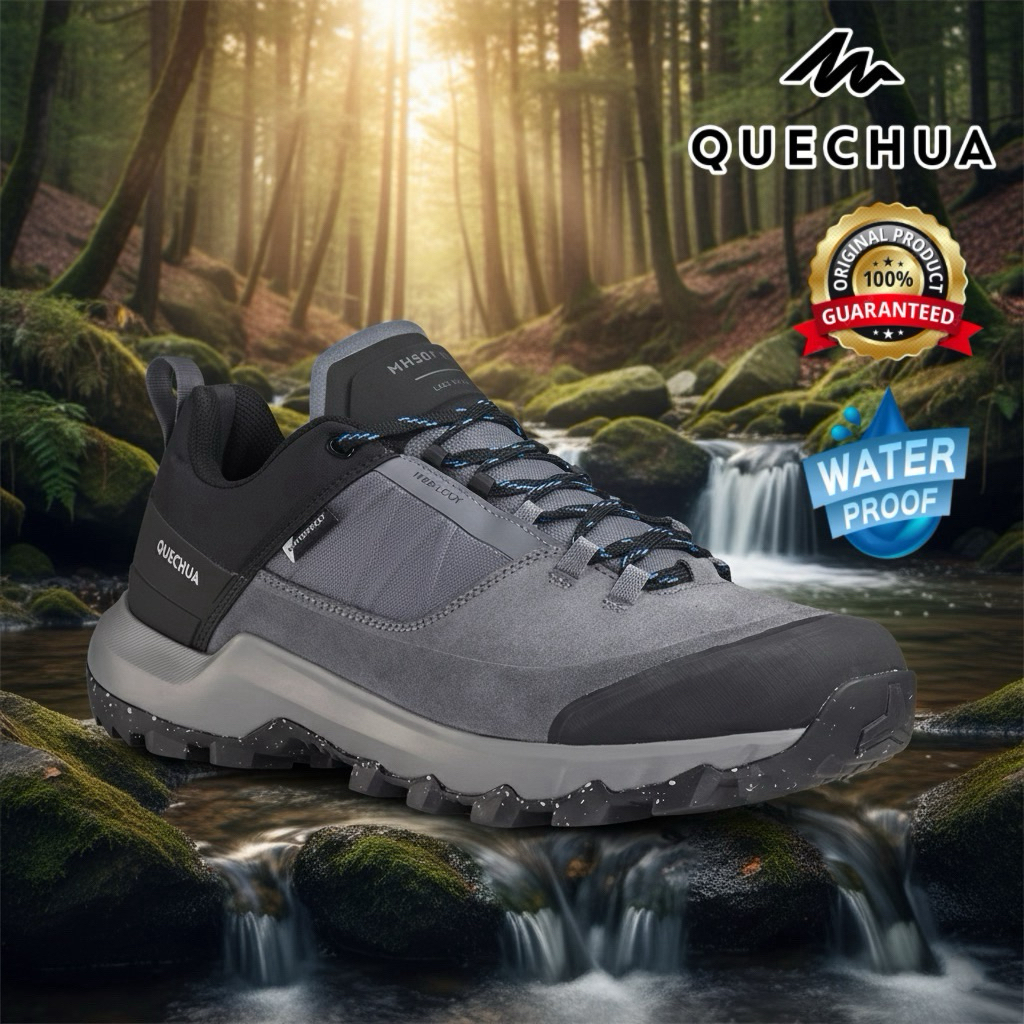 รองเท้าเดินป่ากันน้ำสำหรับผู้ชาย “มีไซส์ 40-46“ รุ่น MH500 (สีเทา/ดำ) QUECHUA