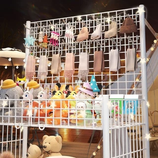 รถเข็นขายของตลาดนัดพับได้ แบบพกพา มีล้อและตะขอแขวน เคลื่อนย้ายง่าย เหมาะสำหรับใช้ในตลาดและร้านค้า