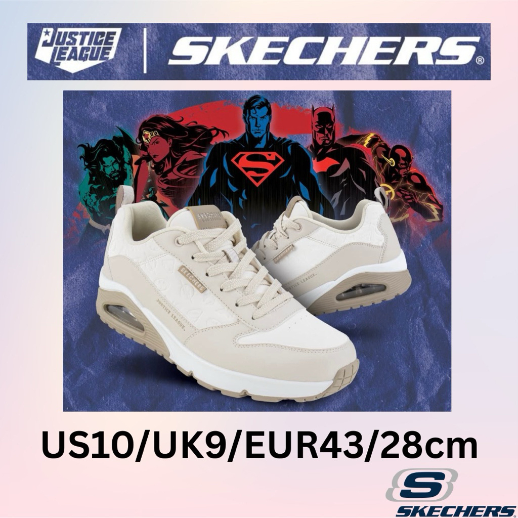 Skechers X Justice League UNO Natural *มือ2 *มีกล่อง💥พร้อมส่ง💥 Size US10/UK9/EUR43/28cm