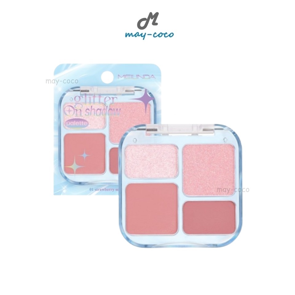 ถูก/แท้/มีไลฟ์ พาเลทท์ MEILINDA Glitter On Shadow Palette อายแชโดว์ พาเลทตา ทาตา เนื้อโมจิ เนื้อแมท 