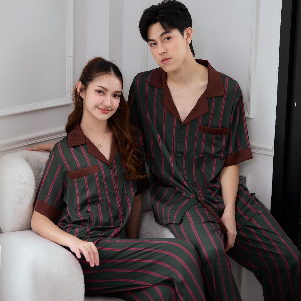 Muslin Pajamas Collection Muslin Pet รุ่น Retro Vintage (N3228 T3228 Y3228 Y3229 L3228)|ชุดนอนคู่รัก