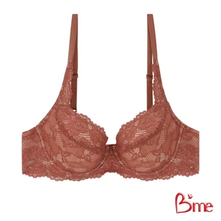 B'me เสื้อชั้นในมีโครง level 1 ฟองบาง รุ่น ME1C67 สีนู้ด สีน้ำตาล (ลูกไม้ลาย Primrose)