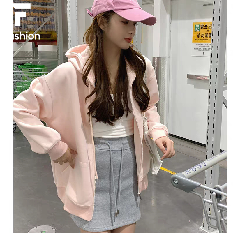 เสื้อกันหนาวมีฮู้ดผู้หญิง แจ๊กเก็ต สวมหัว รูปที่ 8