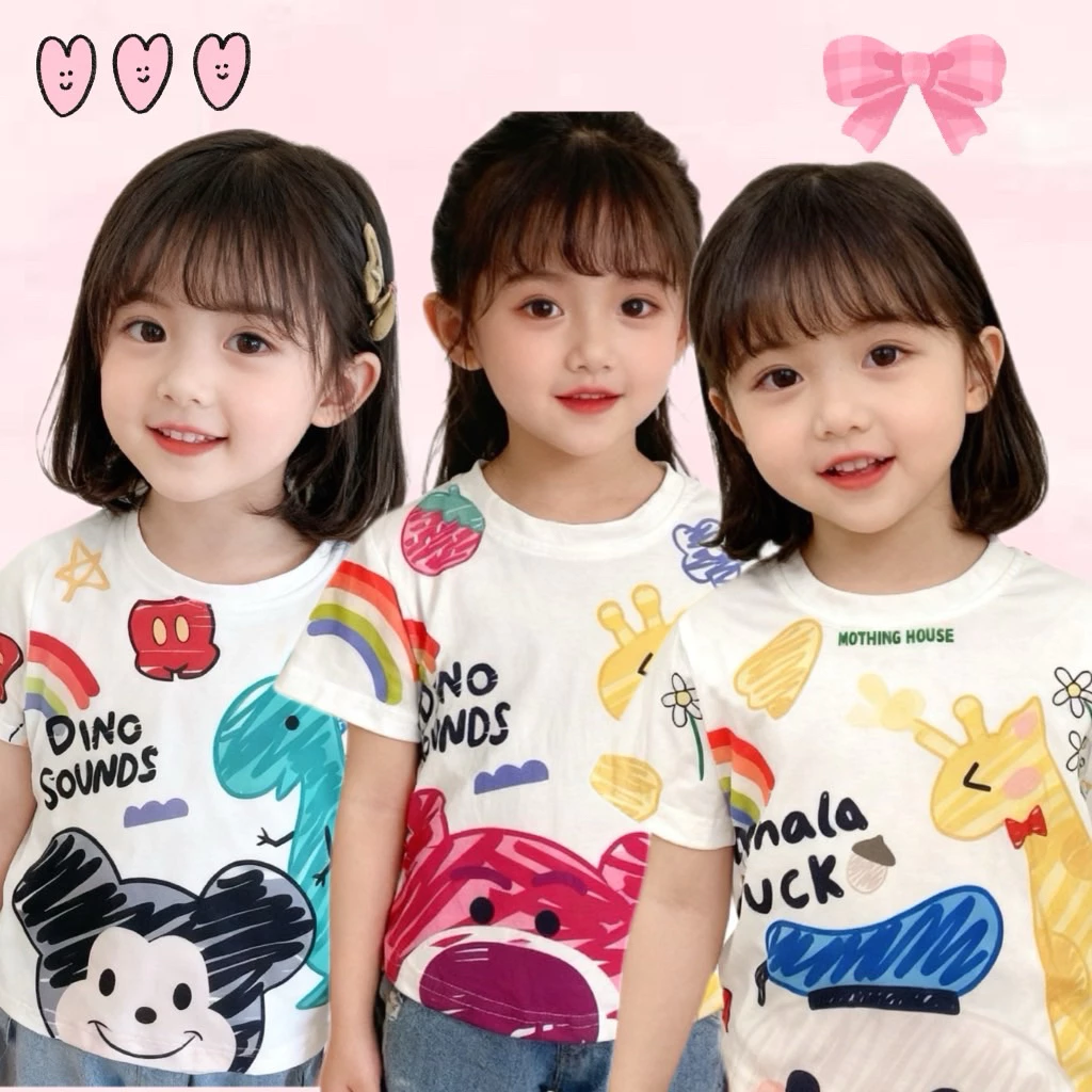 BB002 เสื้อยืดเด็ก คุณหนู ลายดีสนีย์ 👧🏻👦🏻 คอกลม แขนสั้น