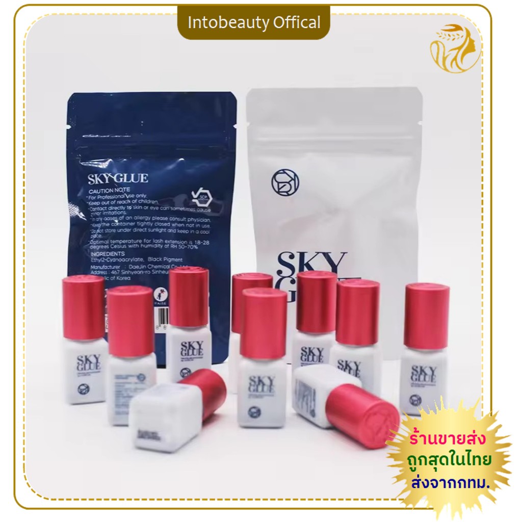 *ของแท้100%*💯 กาวต่อขนตา Sky (สกาย) ฝาแดง กาวติดขนตา กาวมืออาชีพ SKY glue 5g แห้ง 1-2วิ กาวติดทน 6-7อาทิตย์ 💝ส่งไวในไทย