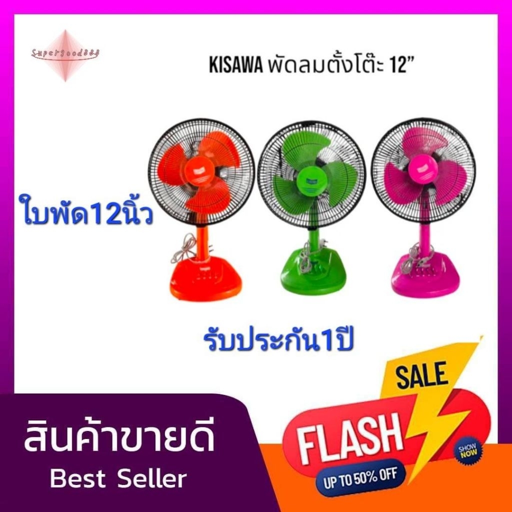 กรุงเทพฯ และปริมณฑลส่งด่วนวันเดียวถึง#พัดลม Kisawa ขนาด 12 นิ้ว